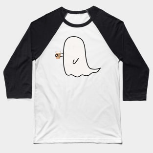 caffeinated little ghost with a to go cup of coffee - cute halloween Baseball T-Shirt